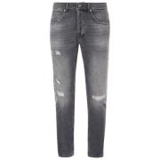 Slim-fit ripped jeans med knaplukning