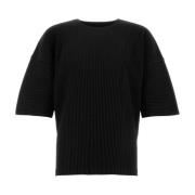 Stilfuld Sort Polyester T-shirt