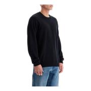 Blød Uld Crewneck Pullover Moderne Stil