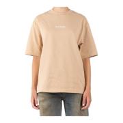 Beige Bomuld T-shirt til kvinder