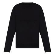 Sort Crewneck Sweatshirt med Frontlogo