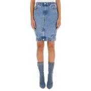 Knappelukning Denim Nederdel