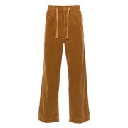 Corduroy Straight Bukser i Cognac Brun