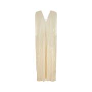 Elegant Ivory Silk Oversize Kjole