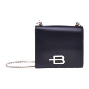 Wallet with chain in black leather