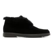 Suede Læder Loafers Gummi Sål