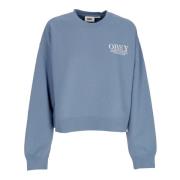 Blå Crewneck Sweatshirt med Broderi