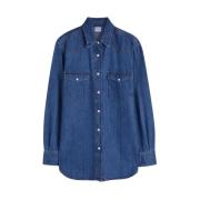 Lang Denim Western Skjorte