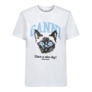 Kat Print Grafisk T-shirt