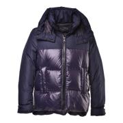 Down jacket in blue nylon