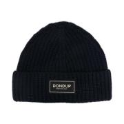 Sort Ribstrikket Logo Patch Beanie