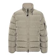 Beige Chrome-R Puffer Coat med hætte