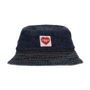 Blå Denim Bucket Hat Stone Washed