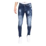 Maling Splatter Jeans Slim Fit med huller til mænd