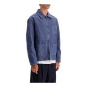 Distressed Cotton Twill Workwear Jakke