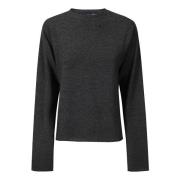 Crew-neck Sweater med forskudt kant