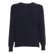 Navy R Neck Pullover Sweater