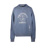 Vintage College Print Crew Neck Sweatshirt