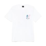 Grafisk Print T-shirt med Crew Neck