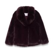 Faux-Fur Bordeaux Frakke