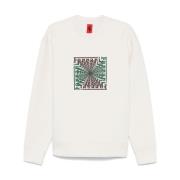 Hvid Logo Print Crew Neck Sweater