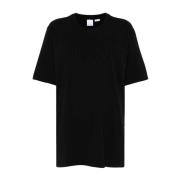 Sort Bomuld Jersey Logo T-shirt