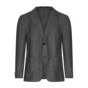 Slim Fit Uld Blazer med Detaljer