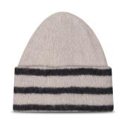 Stribet Foldover Beanie