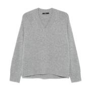 Grå Uld-Kashmir Sweater Strik