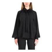 Chiffon bluse med sløjfedetalje