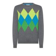 Grå Round Argyle Sweater