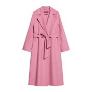 Pink Wrap Coat Uld Silke