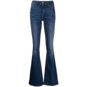 Indigo Flarede H?jtaljede Jeans