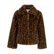 Leopard Short Coat i Brun