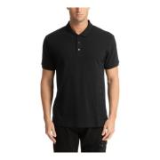 Ensfarvet Polo Shirt med 3 Knapper