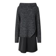 To-farvet Alpaka Sweater Kjole