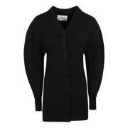 Sort Lang V-hals Cardigan