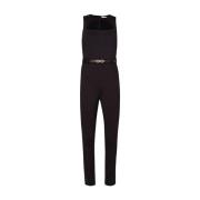 Bæltet Stretch Jumpsuit med Cut Out