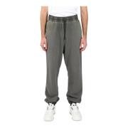 Sweatpants med bred ben og broderet logo