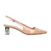 Cube Slingback Pumps Læder Almond Toe