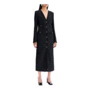 Paillet Tweed Midi Kjole