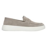 Herre Grå & Beige Ægte Ruskind Slip-On Loafers