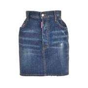 Krystalvask Denim Mini Nederdel