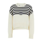 Stribet Crewneck Sweater med 4G Logo