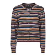 Stribet Uld Cardigan