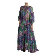 Blomsterprint Silke Maxi Kjole