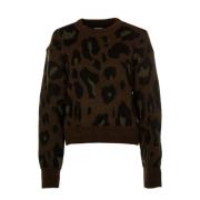 Sweater med dyreprint