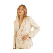 Blazer tekstur juvel knapper