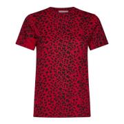 Leopard Print Rød T-shirt