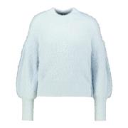 Afslappet højhalset sweater Himmelblå Fuzzy